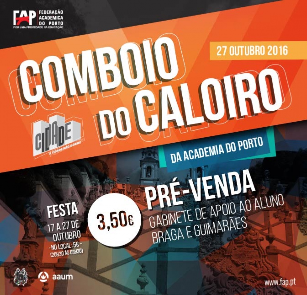 Comboio do Caloiro esta 5.ª feira em Braga!